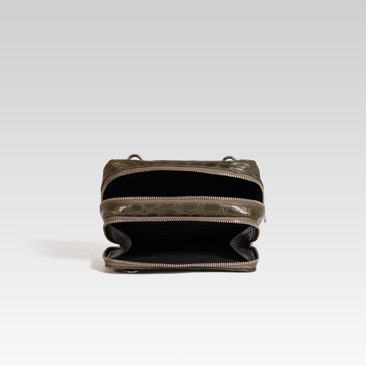 César blue genuine crocodile skin shoulder bag