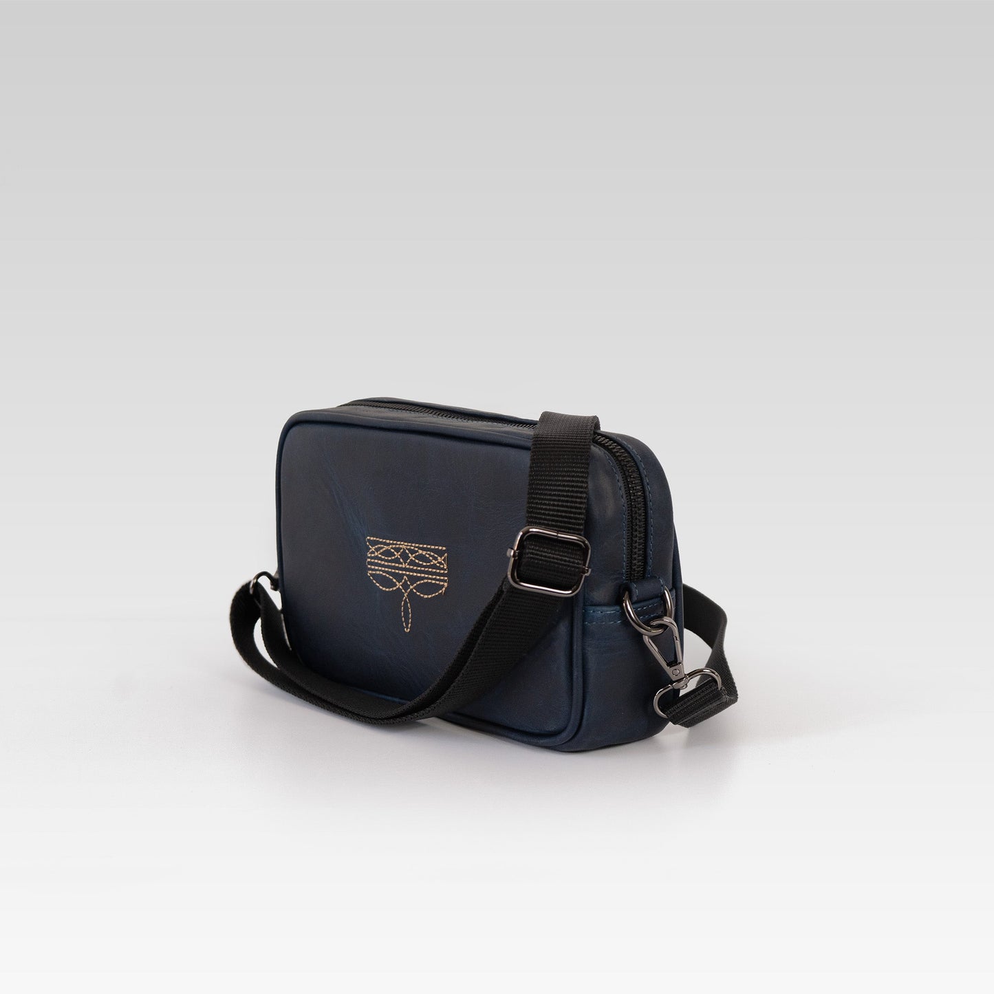 Neceser/bandolera Alberto Azul con ringle Beige