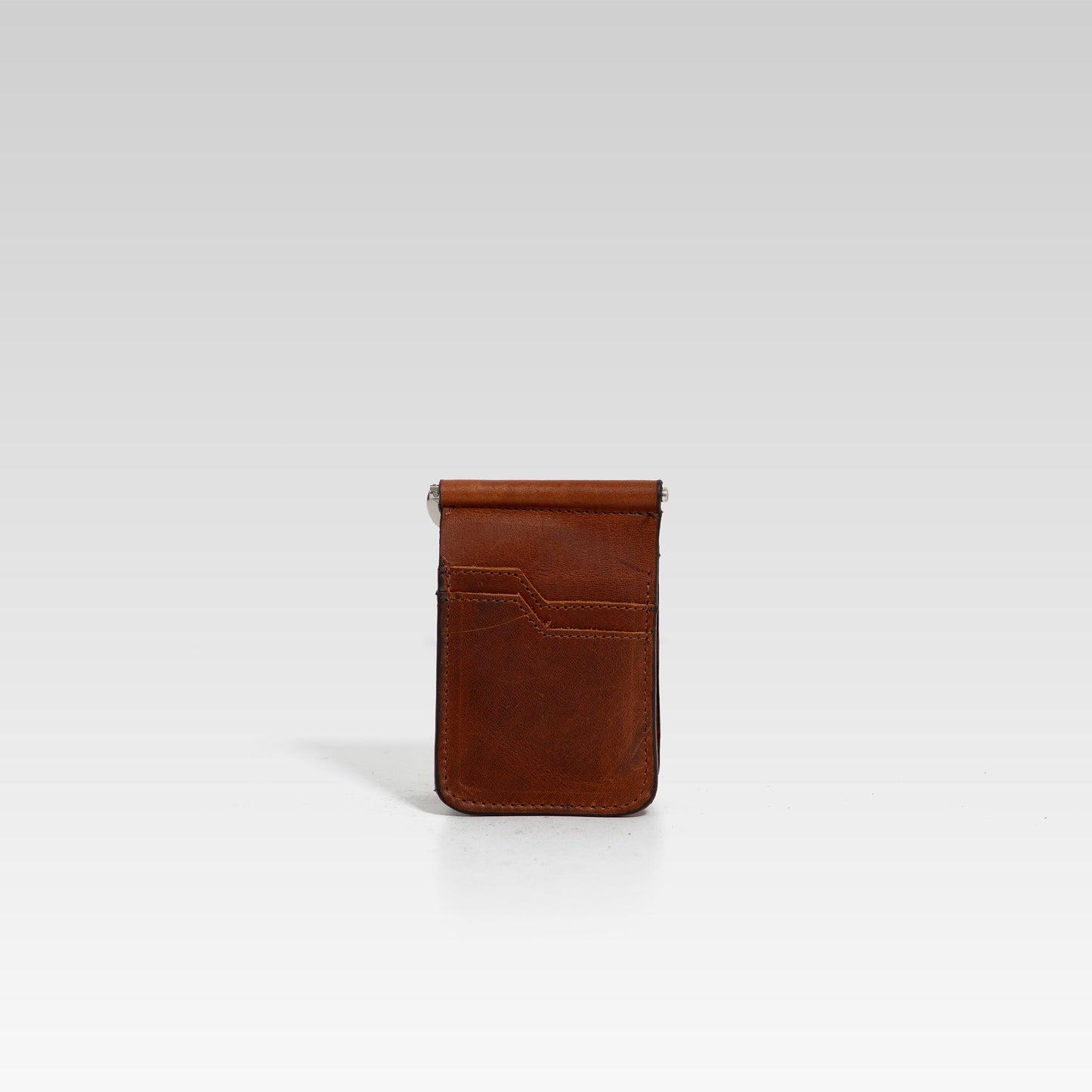 Billetera tarjetero de clip Cesar café pull
