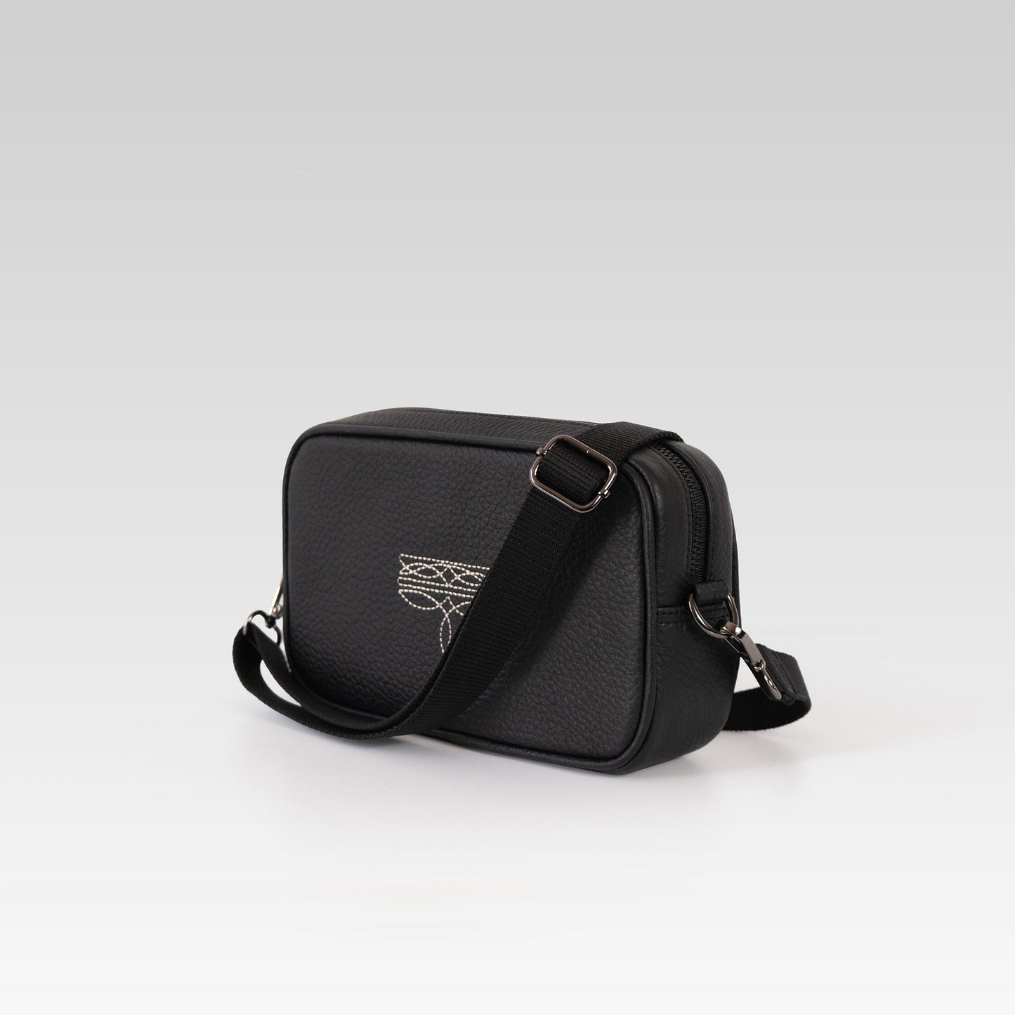 Neceser/bandolera Alberto negro con ringle Beige