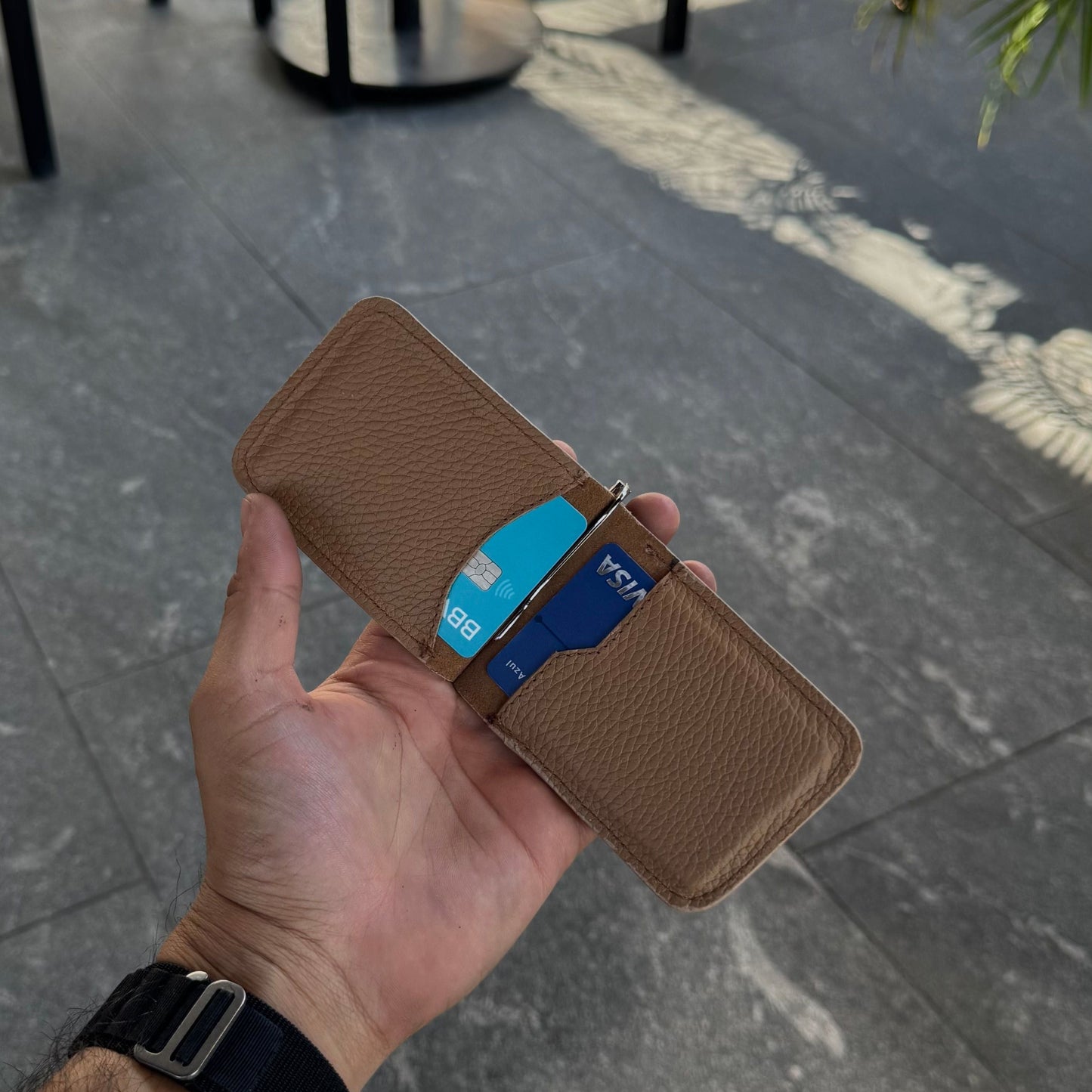 Billetera clip cesar serpiente pithon Genuino Peach.