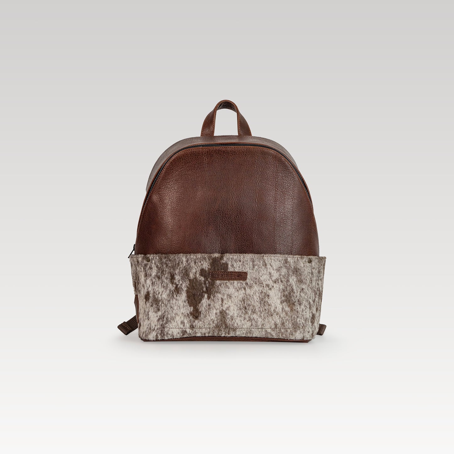 Backpack Leonel bisonte chocolate y cuero pelo
