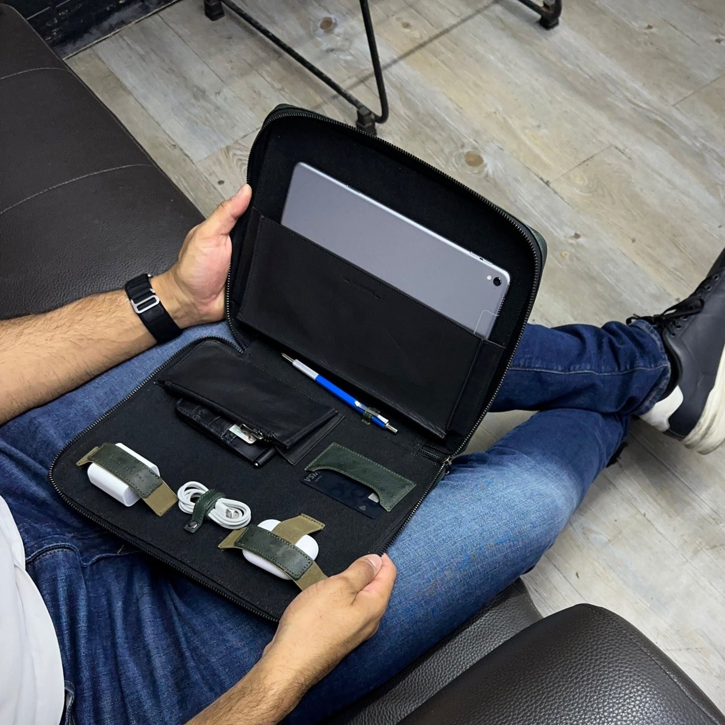 Estuche Ipad/Tablet Massimo green