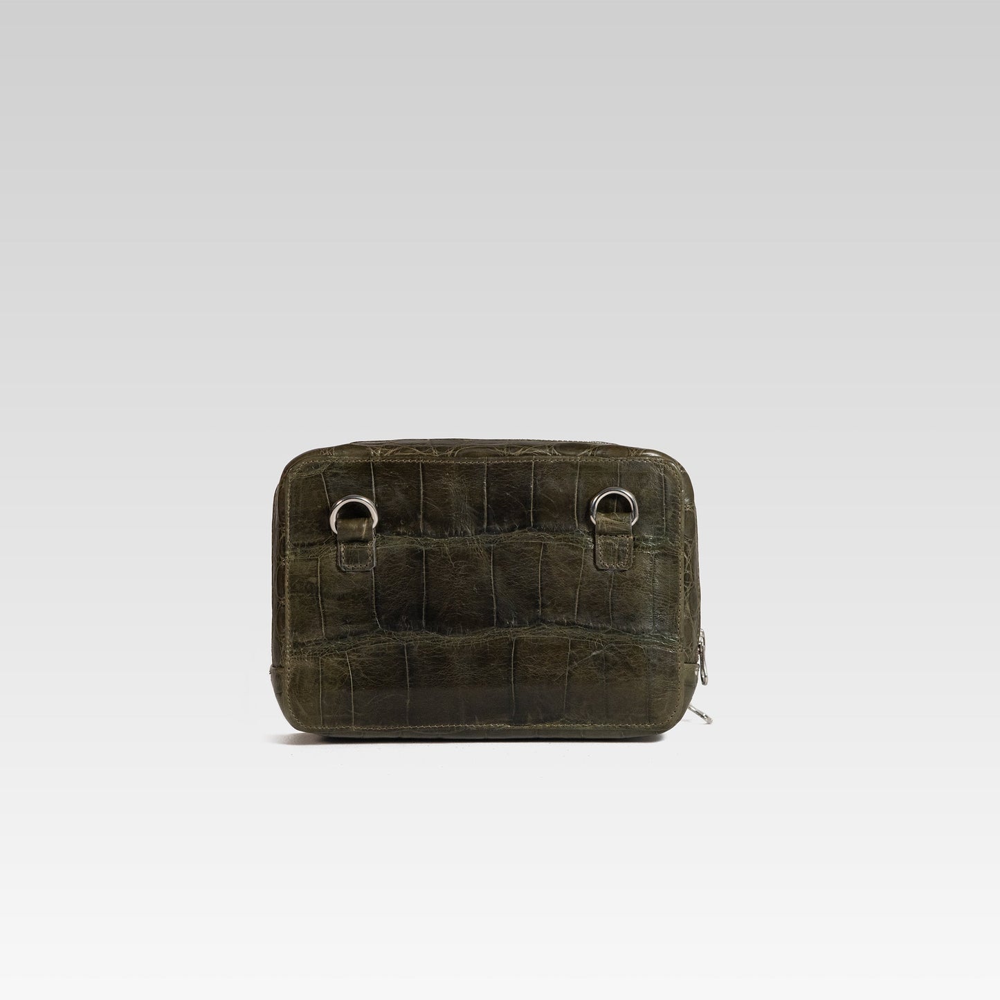 César blue genuine crocodile skin shoulder bag