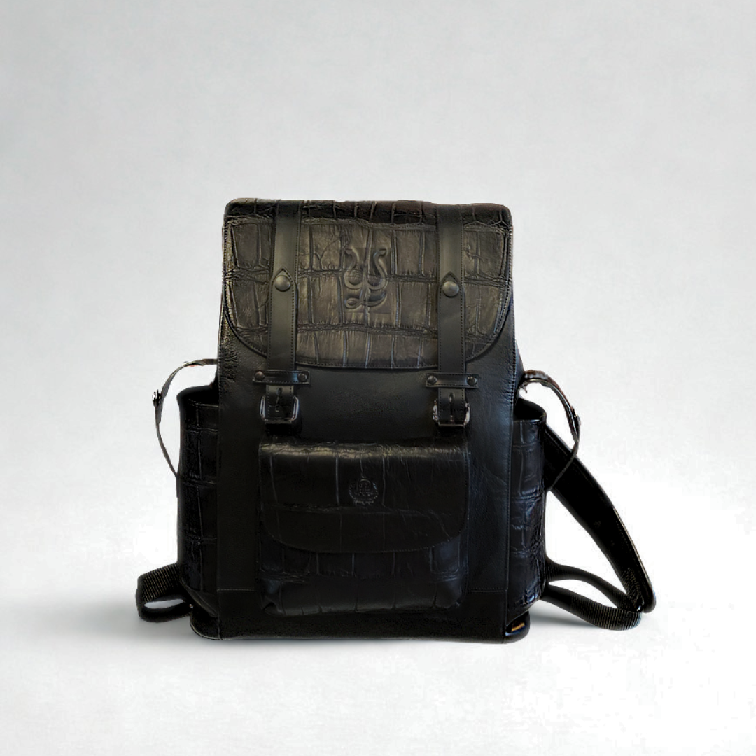 Sac à dos en véritable crocodile