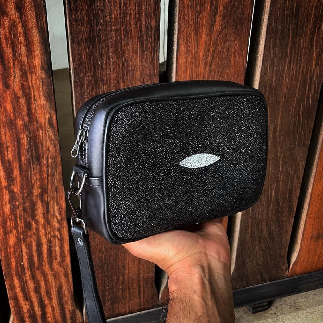 Trousse de toilette Alberto Black véritable raie manta