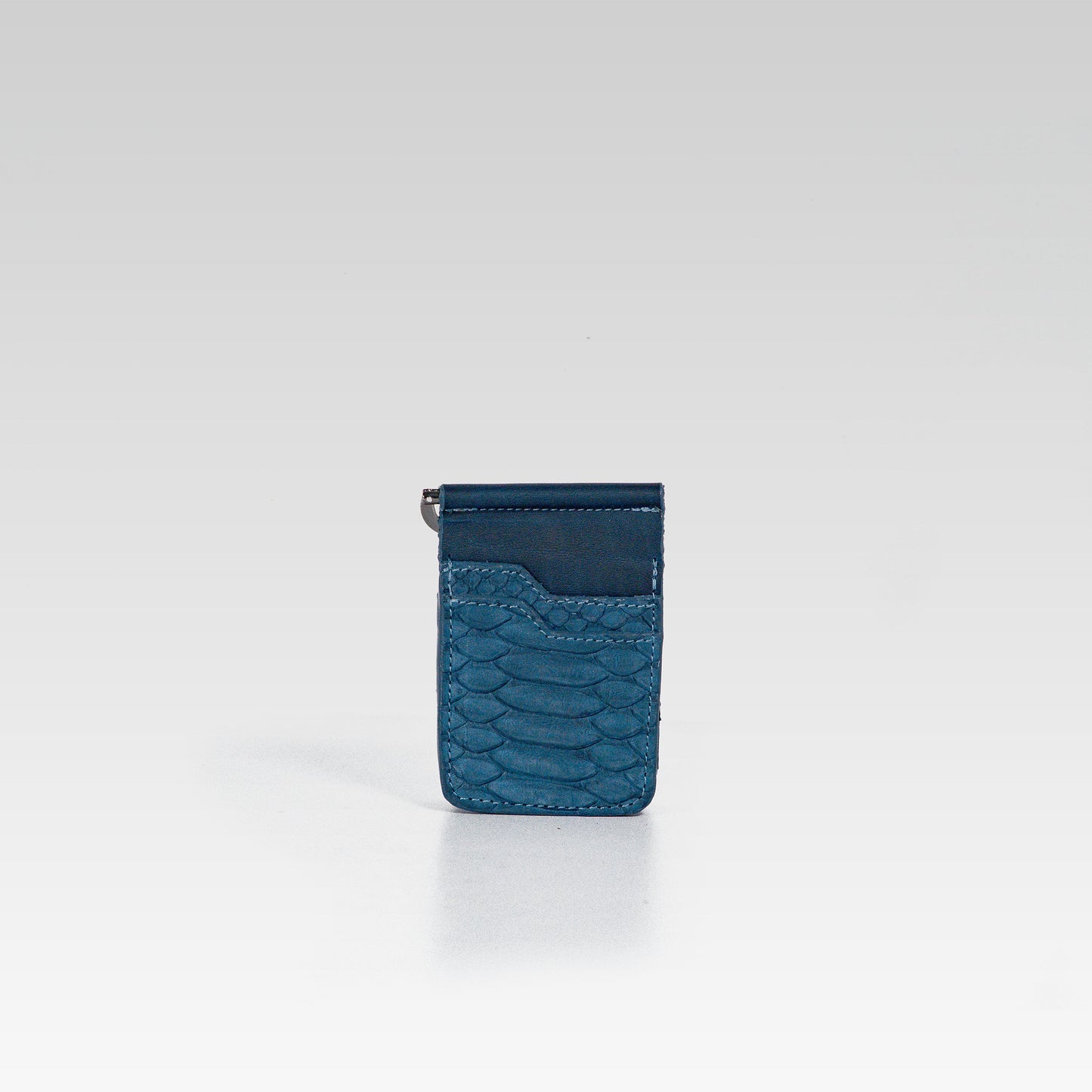 Billetera de clip César serpiente pithon Genuino blue.
