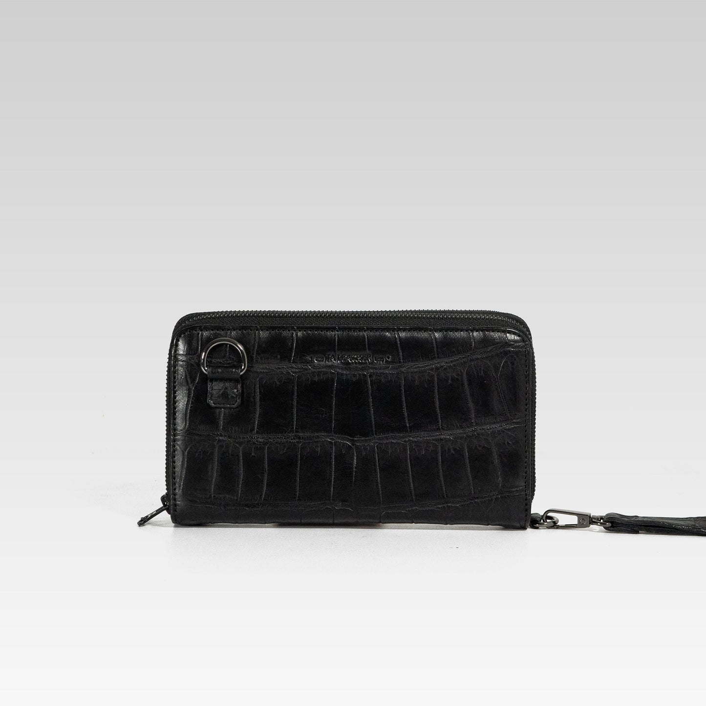 Cartera/Neceser Large Walker 2C cocodrilo genuino negro