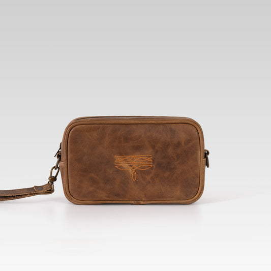Neceser/bandolera Alberto cafe cuyo con ringle Naranja