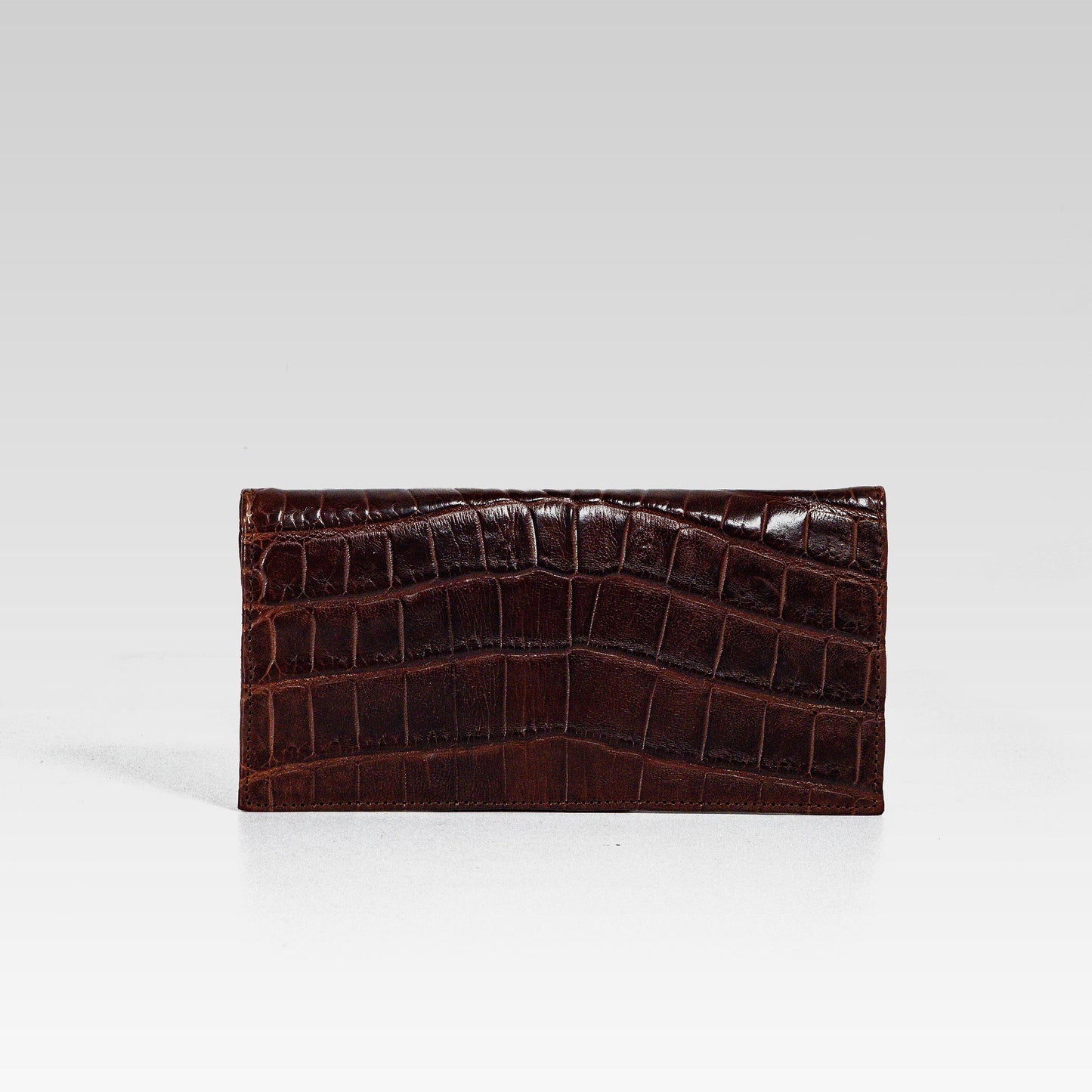 Billetera XL Cocodrilo genuino café