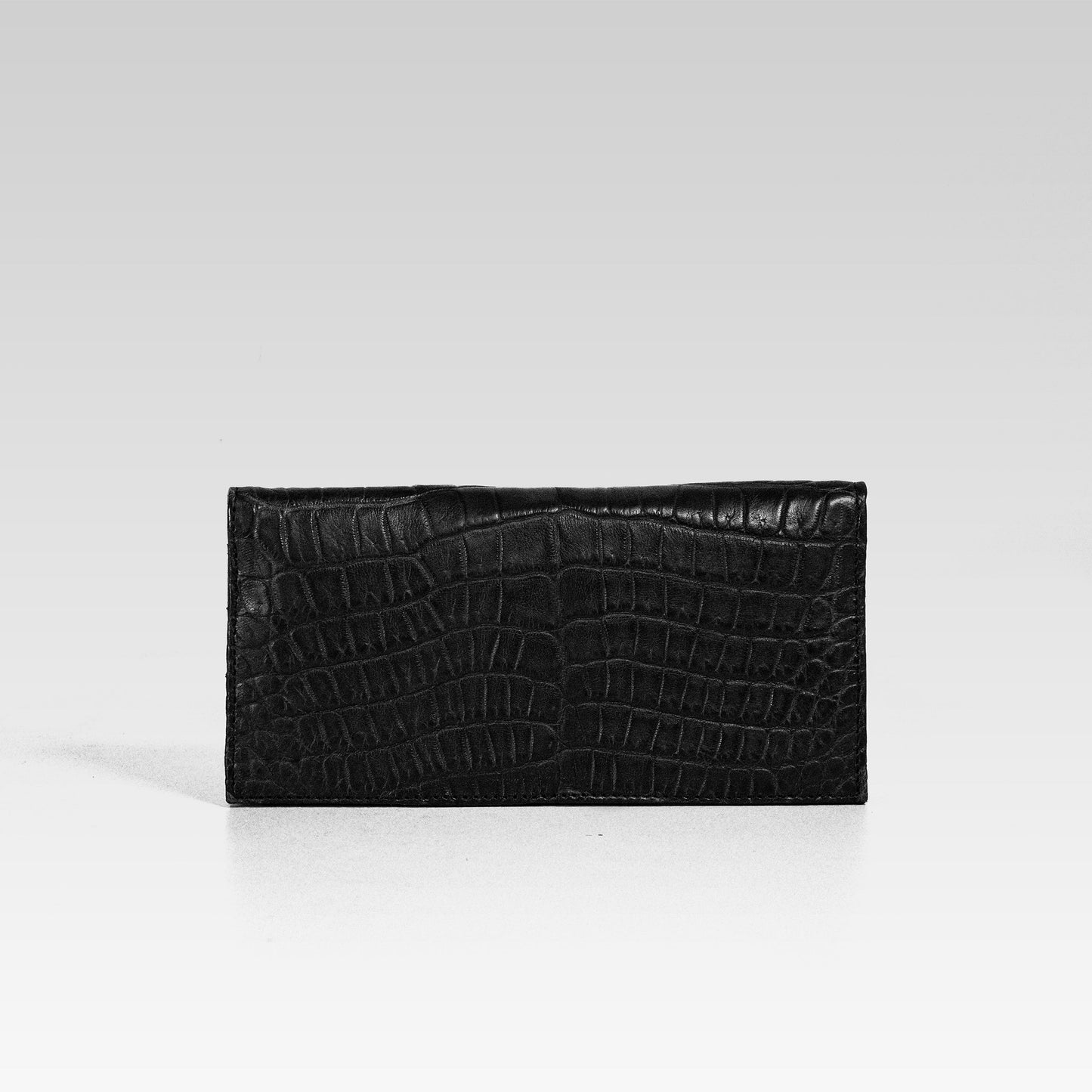 Billetera XL Cocodrilo genuino negro