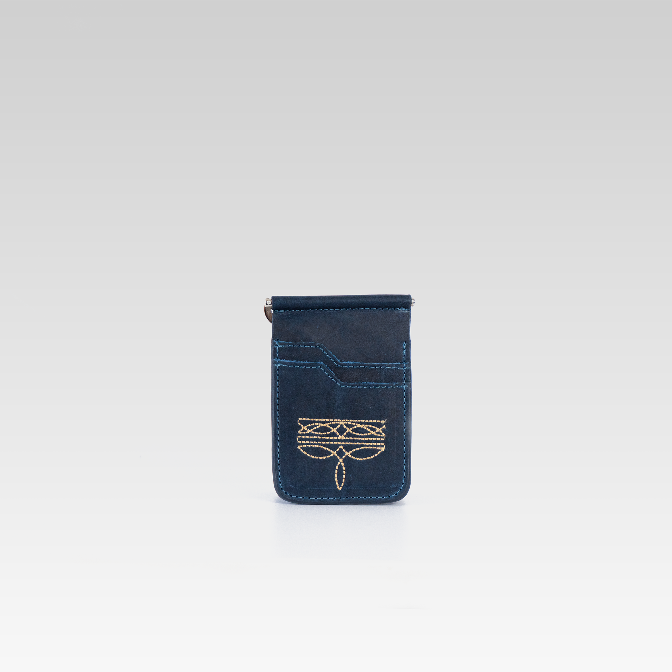 Billetera de clip Cesar Azul ringle beige