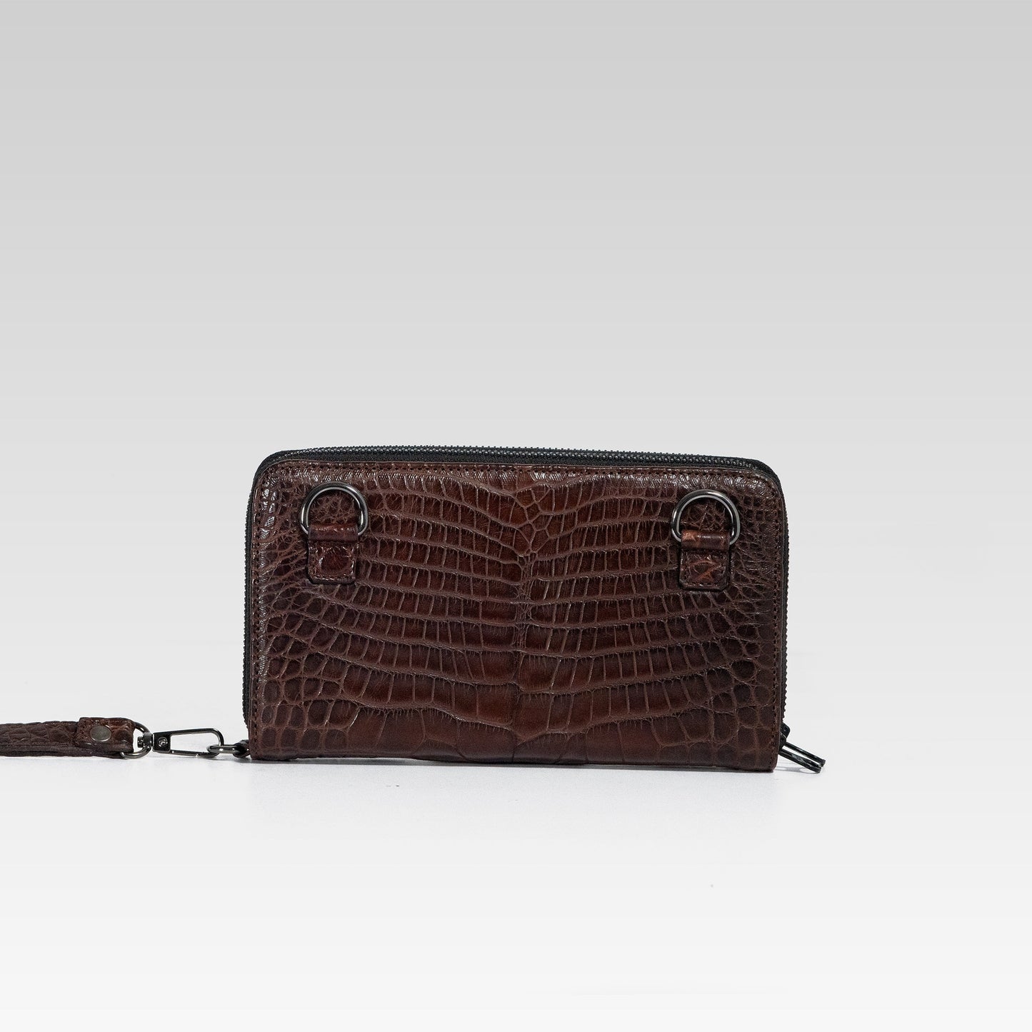Cartera/Neceser Large Walker cocodrilo cafe caoba.