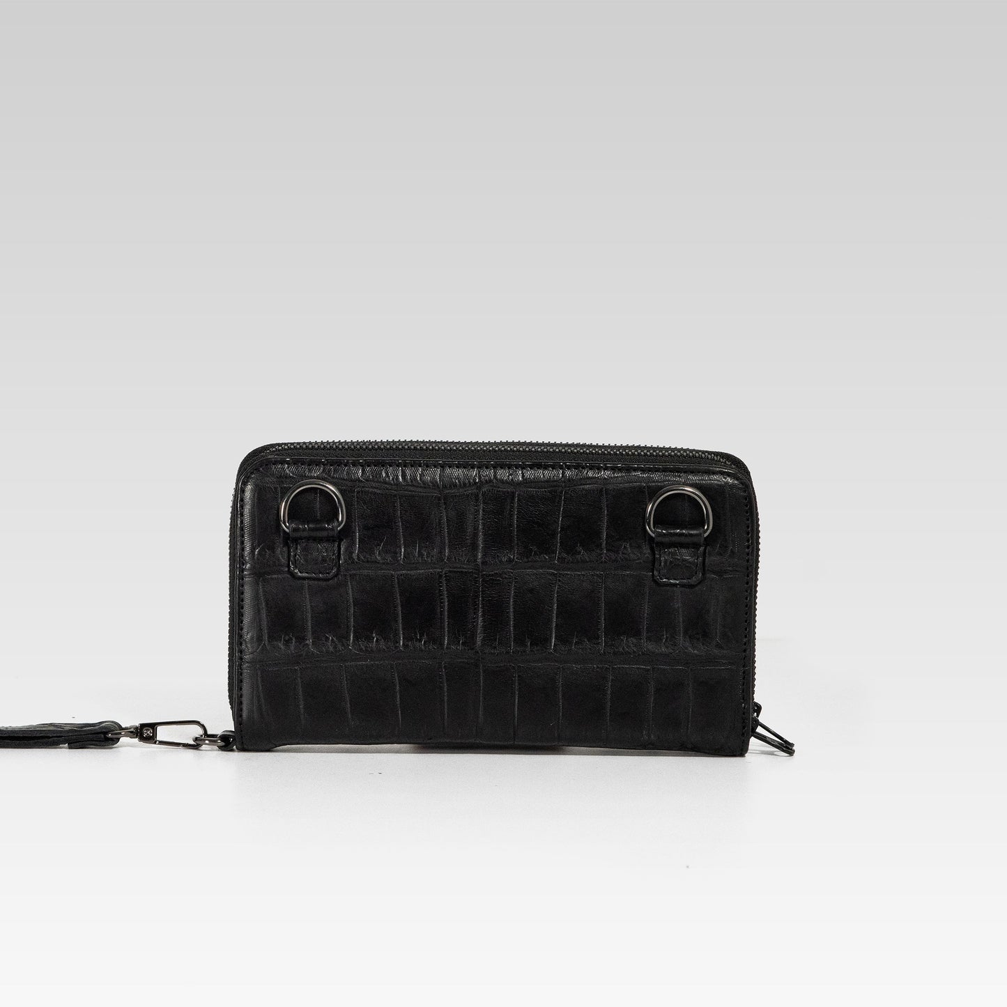 Cartera/Neceser Large Walker 2C cocodrilo genuino negro