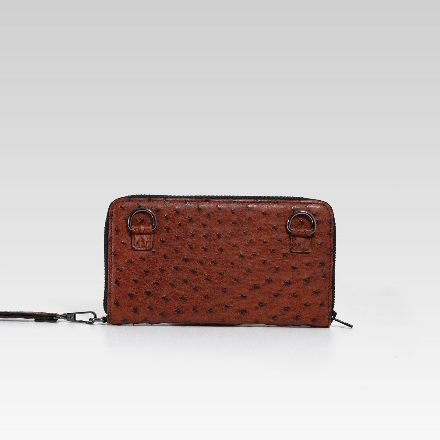 Cartera/Neceser Large Walker 1C avestruz genuina coñac