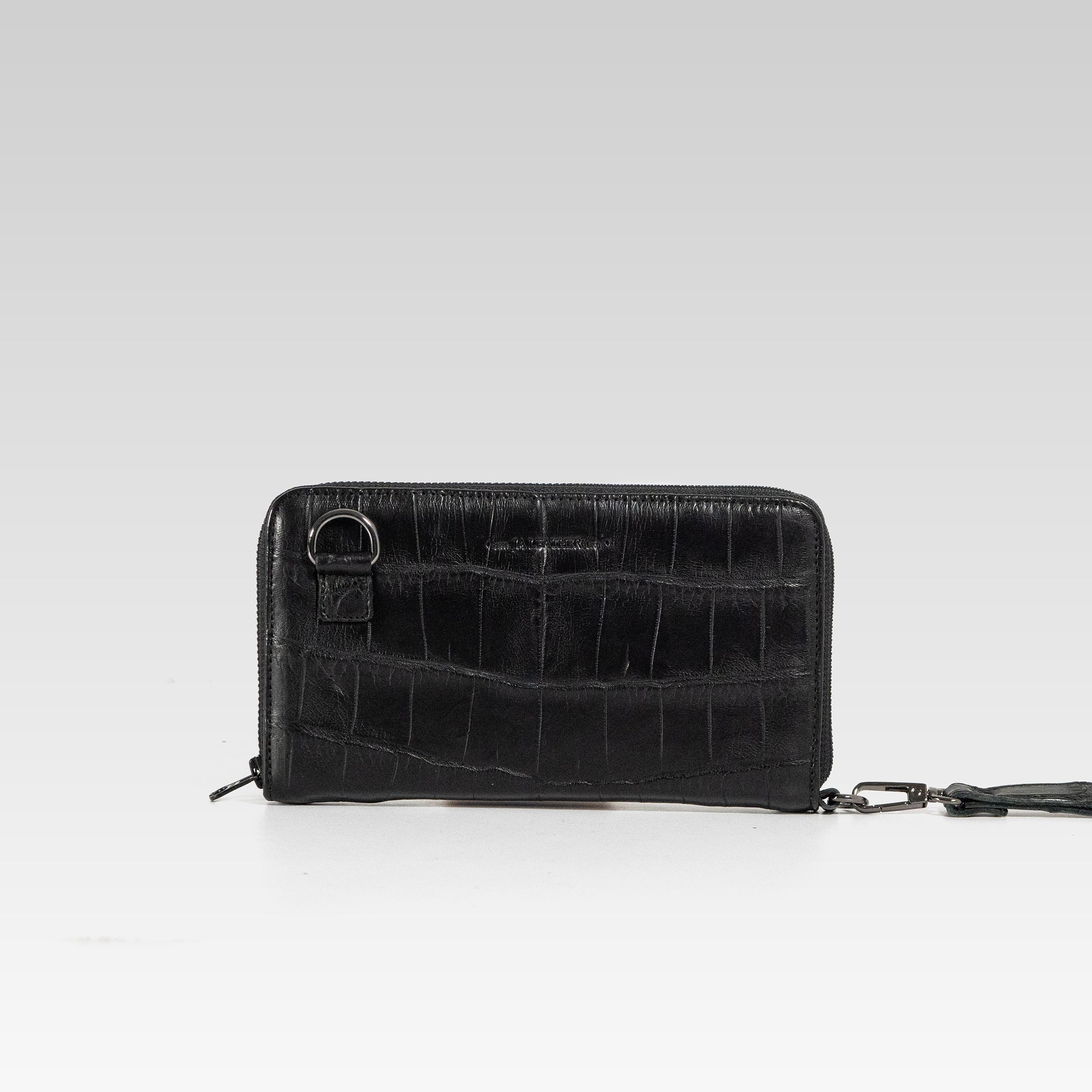 Cartera/Neceser Large Walker 1C cocodrilo genuino negro