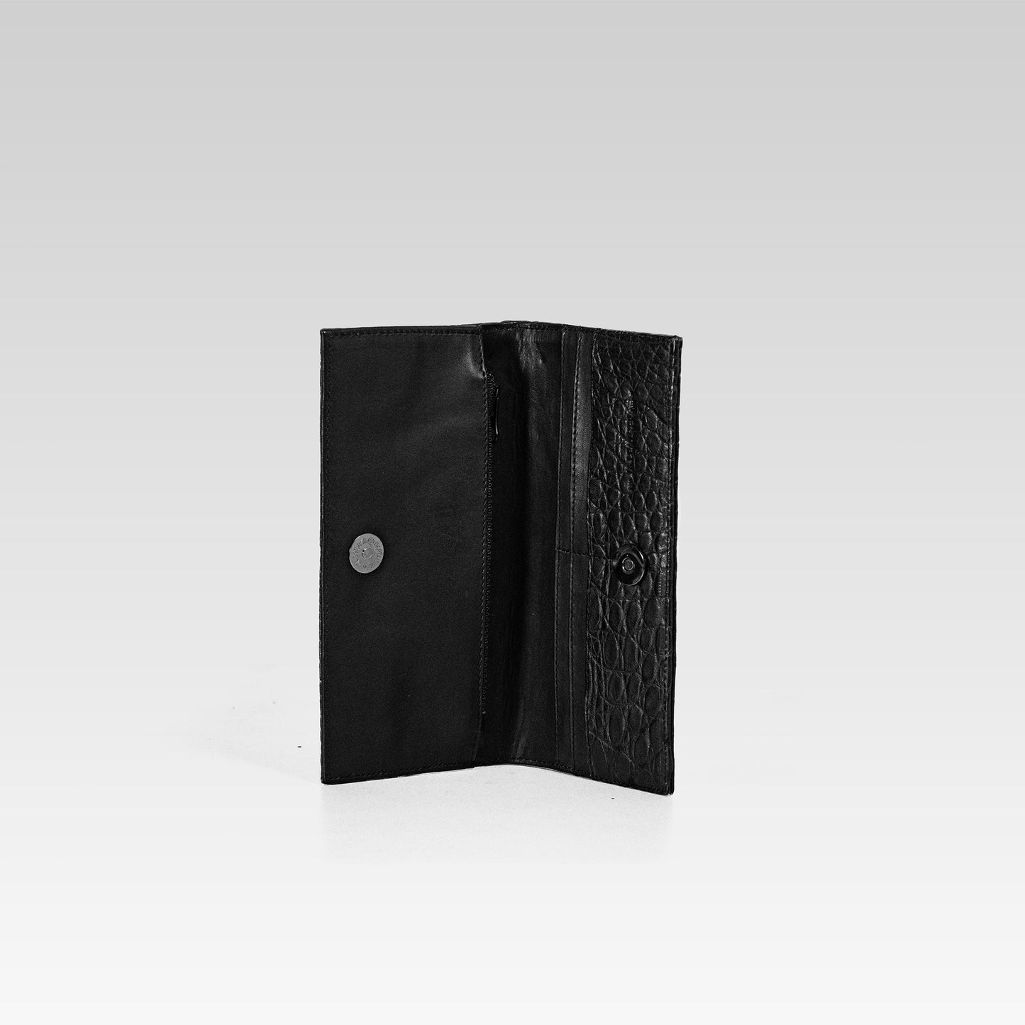 Billetera XL Cocodrilo genuino negro