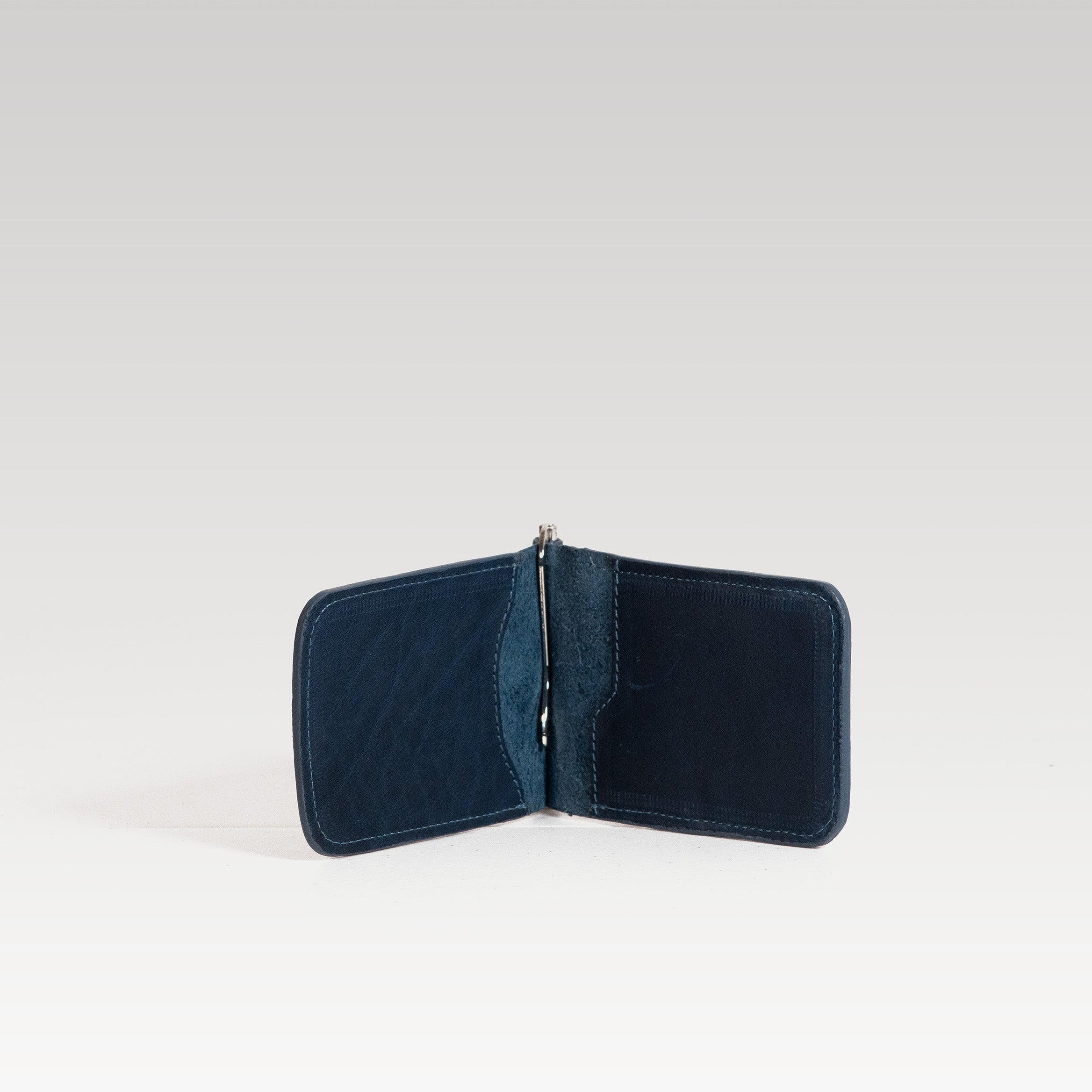 Billetera de Clip Cocodrilo Genuino blue.