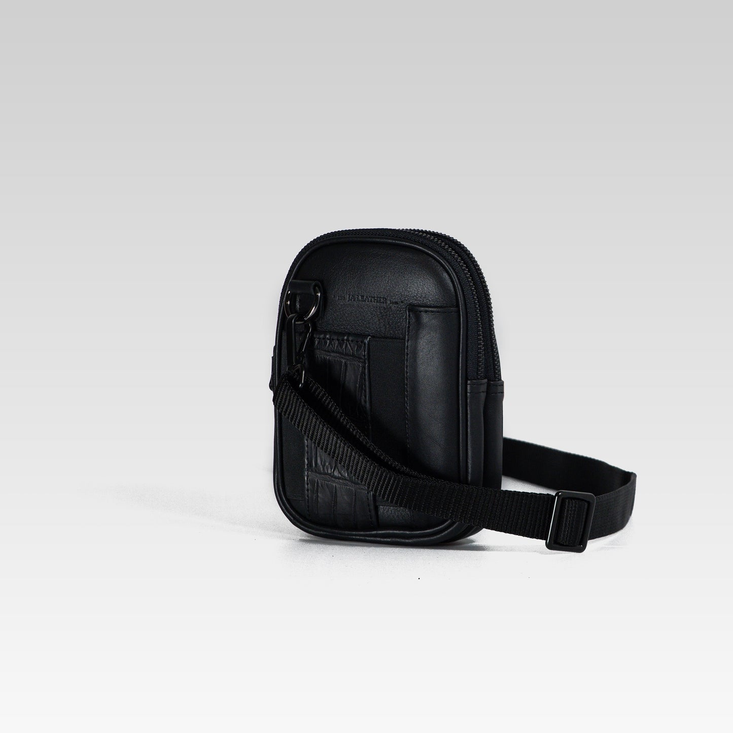 Bandolera mini Augusto negro res/Cocodrilo
