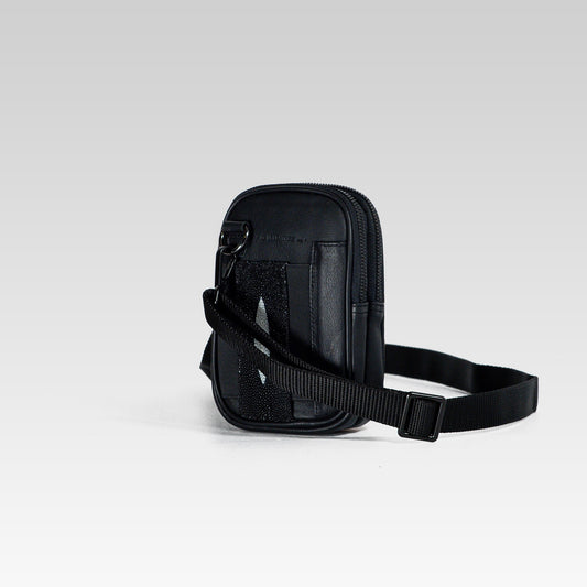 Bandolera mini Augusto negro res/Mantarraya