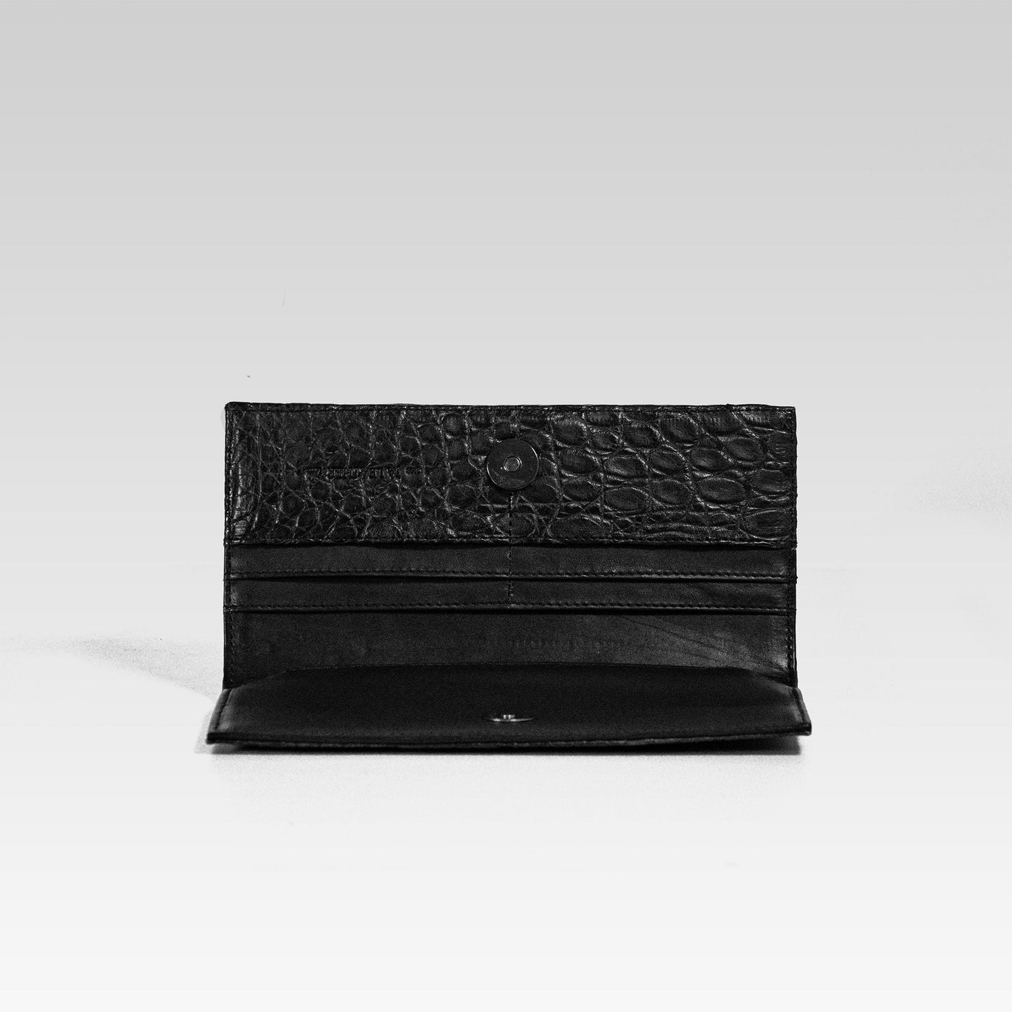 Billetera XL Cocodrilo genuino negro