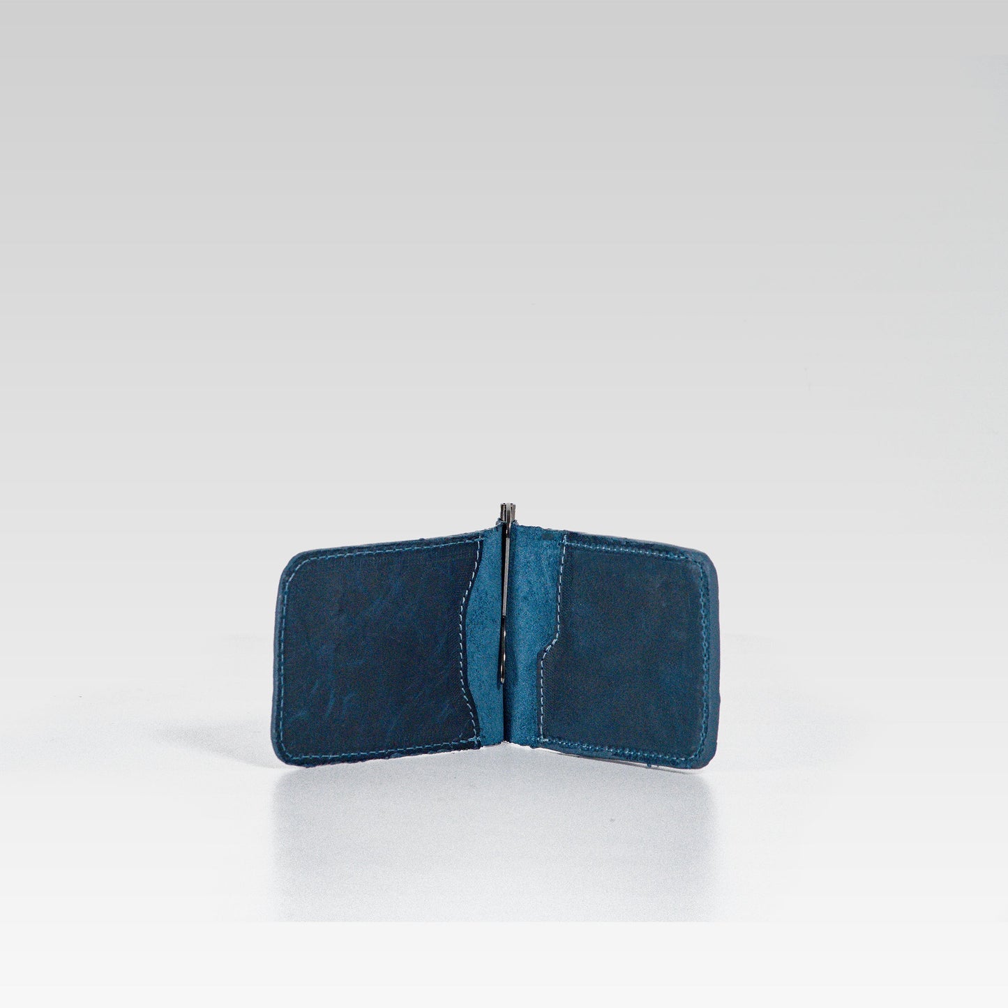 Billetera de clip César serpiente pithon Genuino blue.