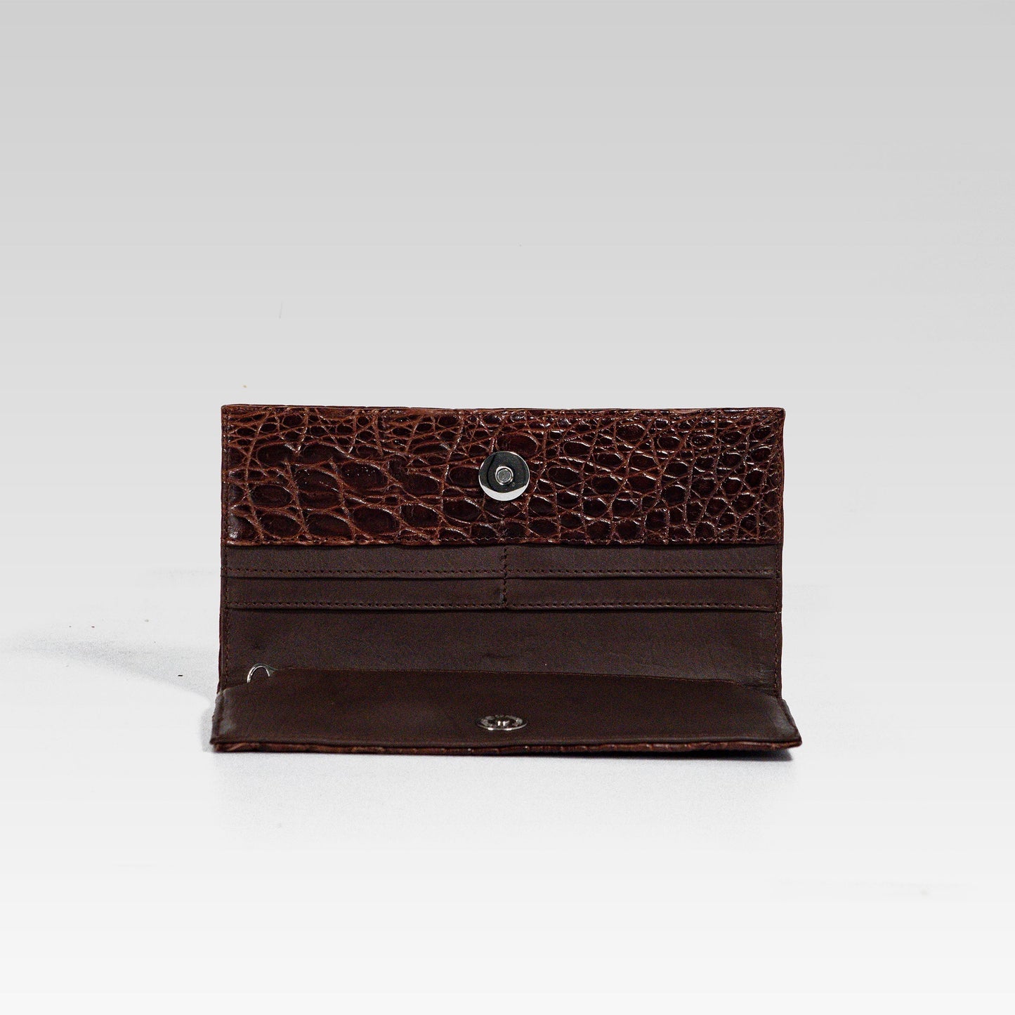 Billetera XL Cocodrilo genuino café