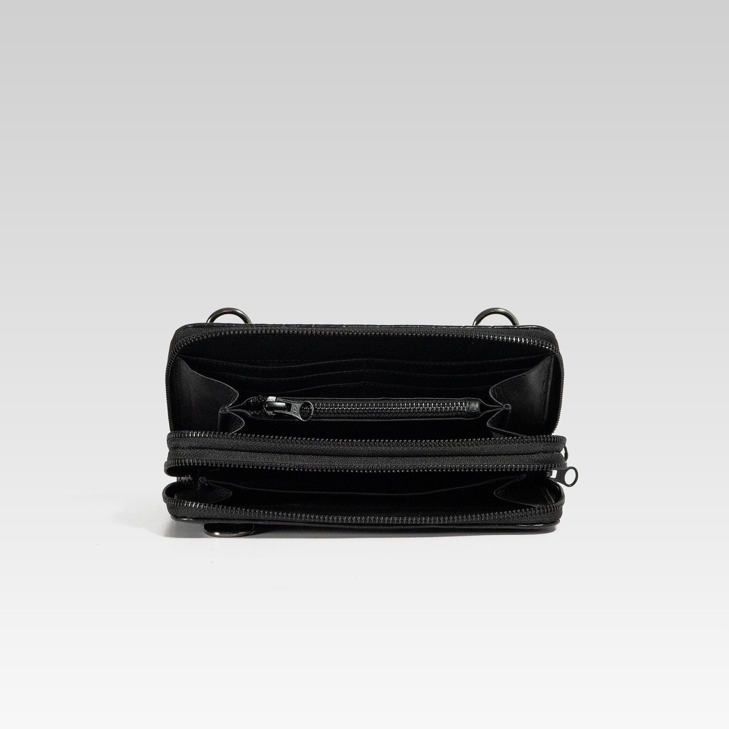 Cartera/Neceser Large Walker 2C cocodrilo genuino negro