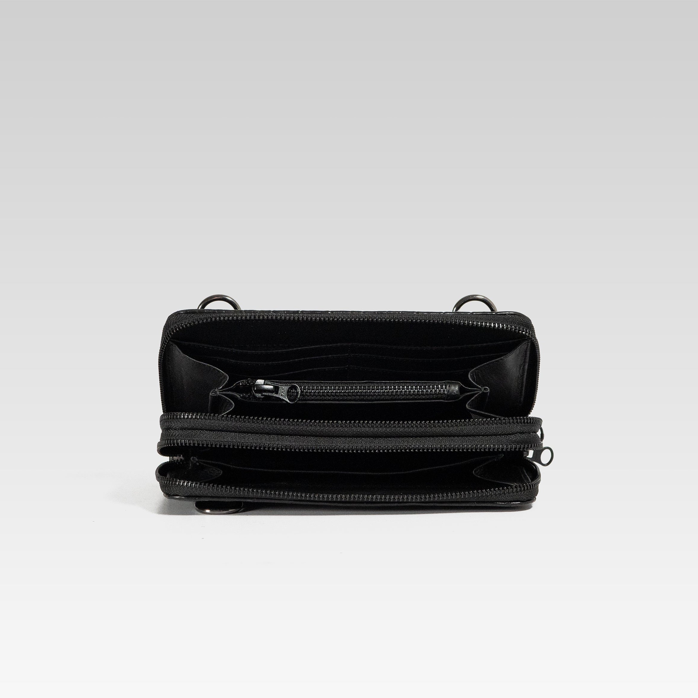 Cartera/Neceser Large Walker 2C cocodrilo genuino negro