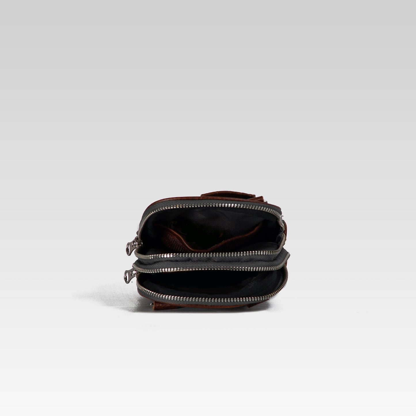 Bandolera mini Augusto Bisonte cafe caramell/Cocodrilo