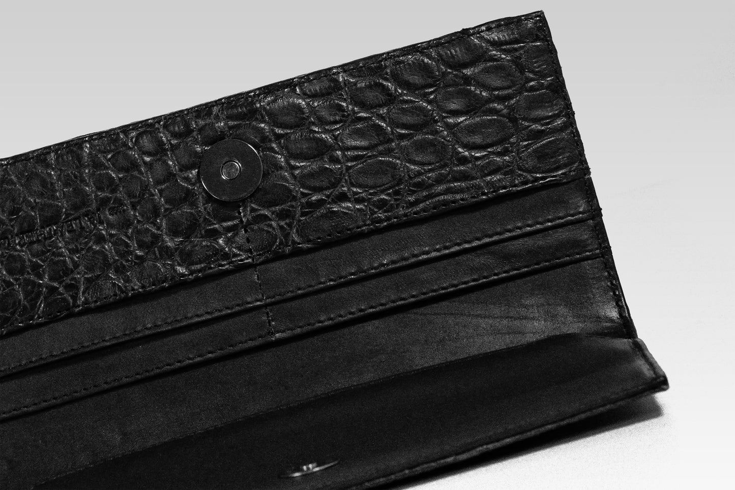 Billetera XL Cocodrilo genuino negro