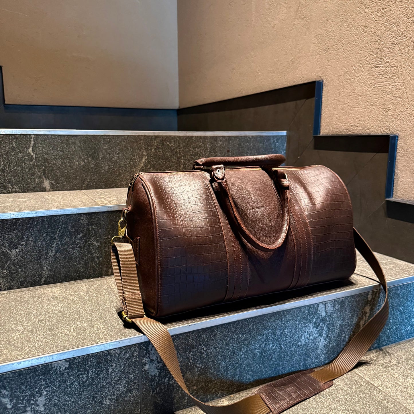 Travel Bag b002 Cafe/cocodrilo grab