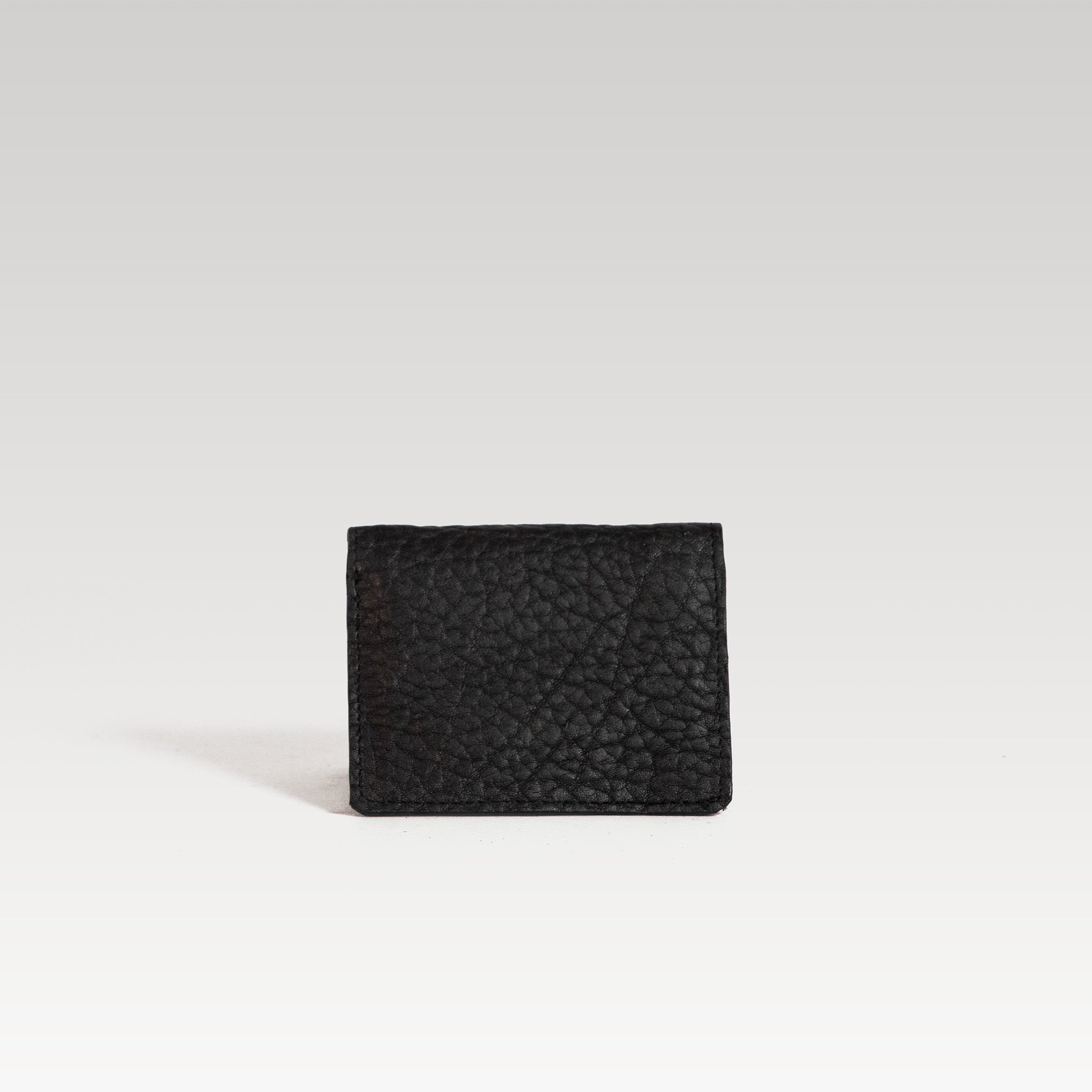 Bifold Piel cuello de toro negro
