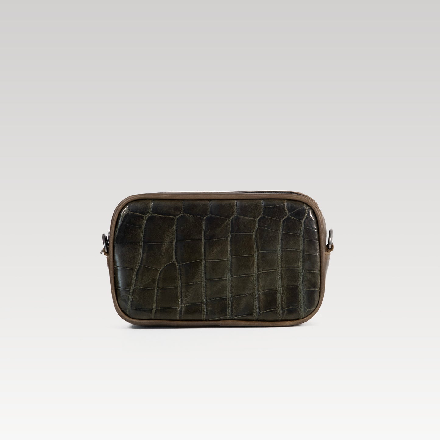 Neceser/Bandolera Alberto Cocodrilo Genuino Verde olivo