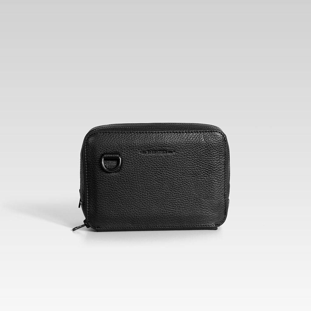 Bandolera de piel para hombre Cesar negro
