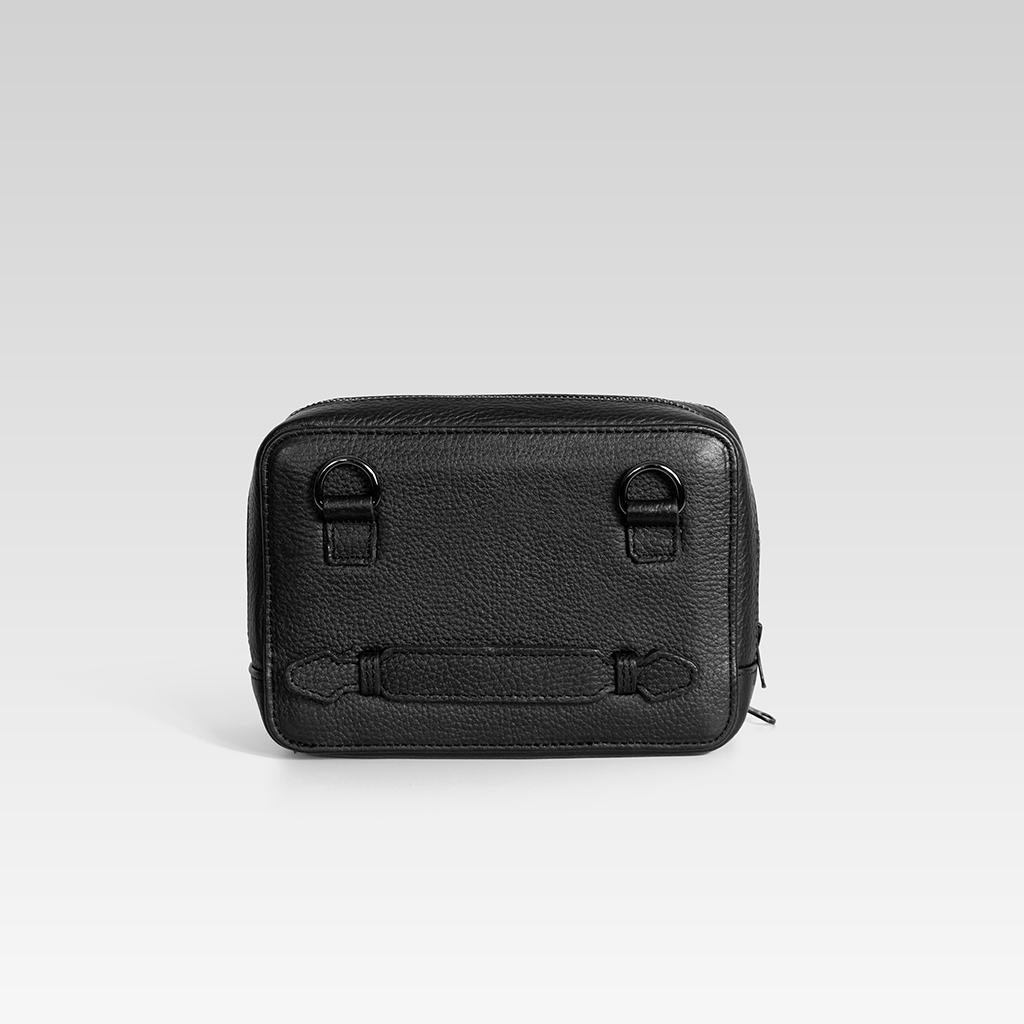 Bandolera de piel para hombre Cesar negro
