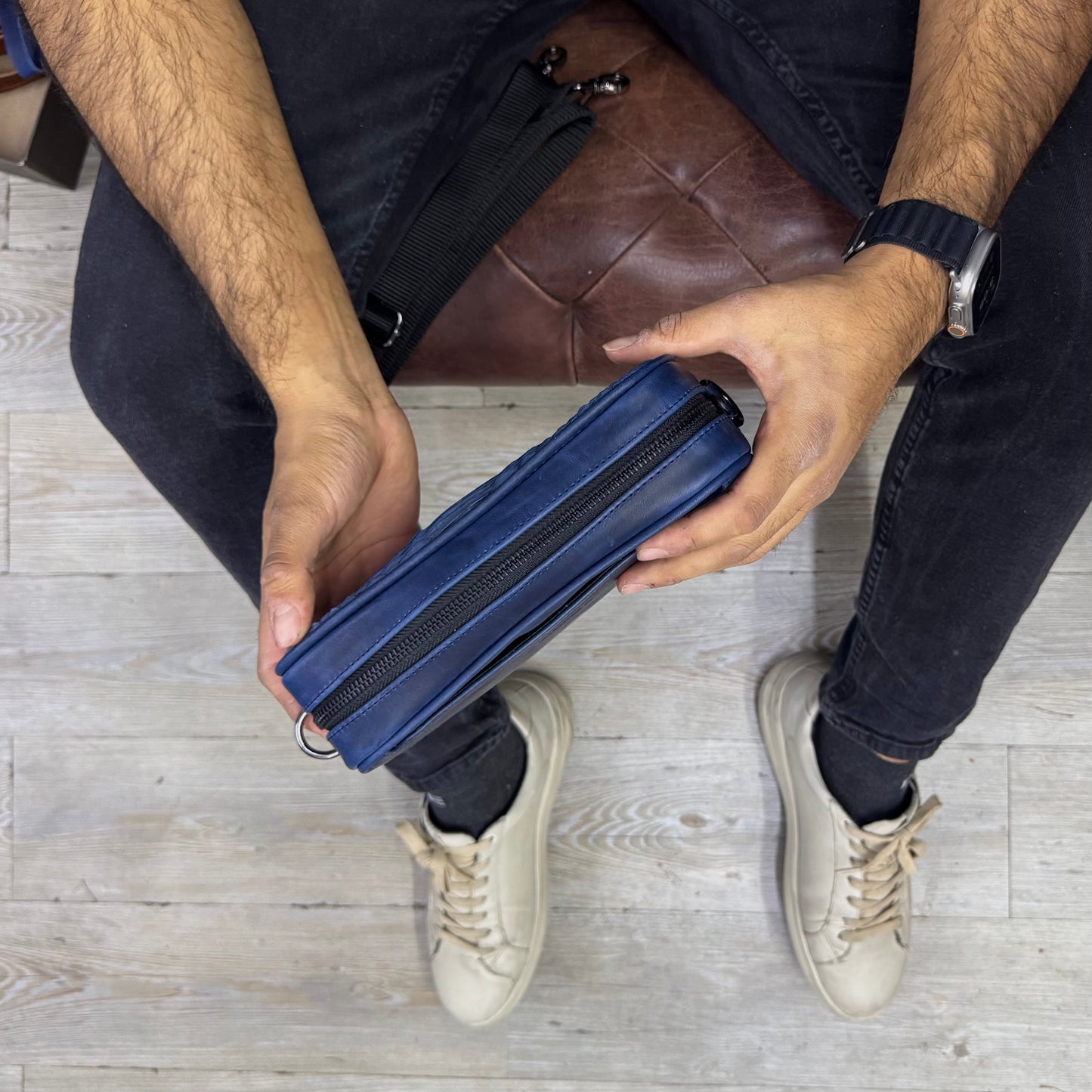 Neceser Alberto Serpiente Phiton Genuina blue