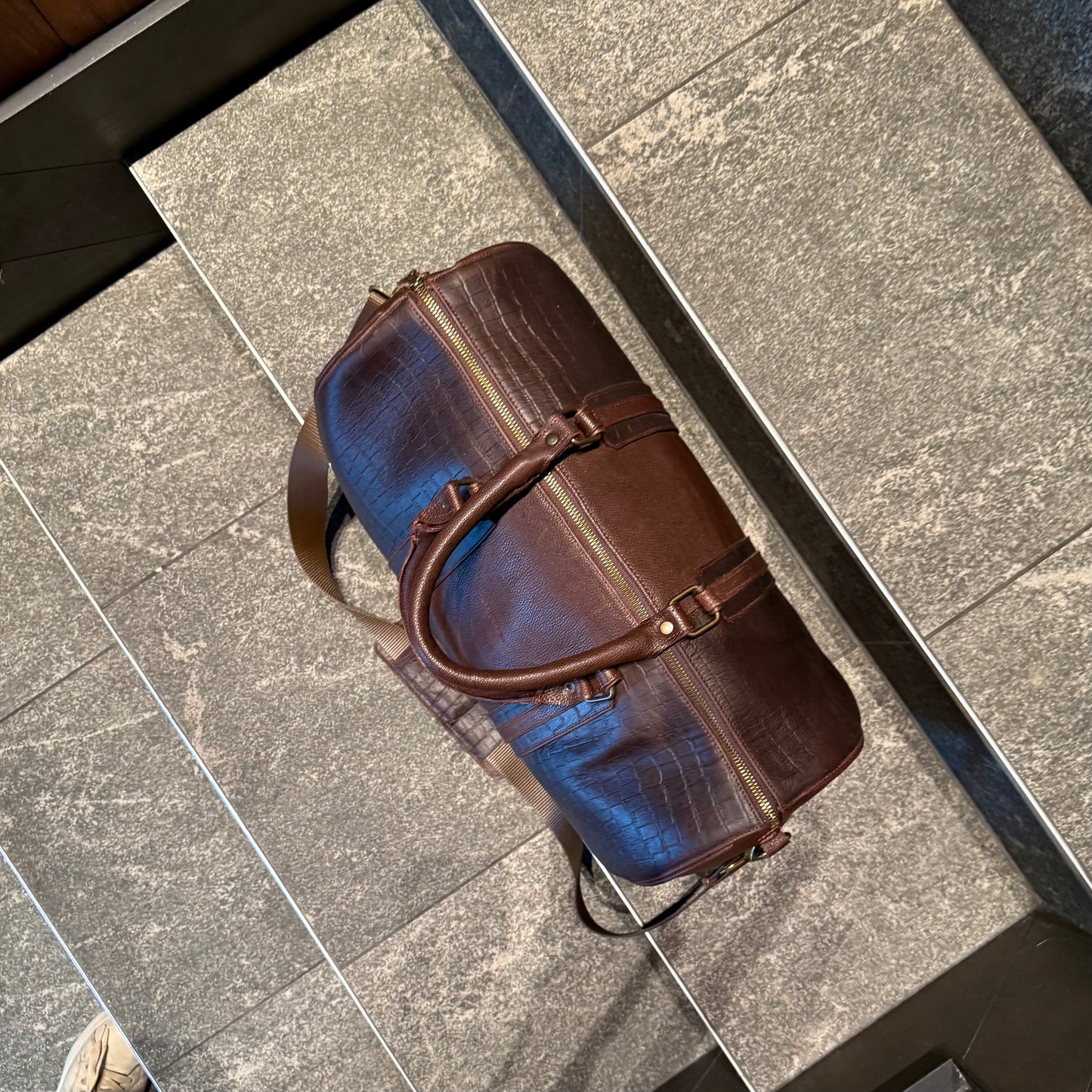 Travel Bag b002 Cafe/cocodrilo grab