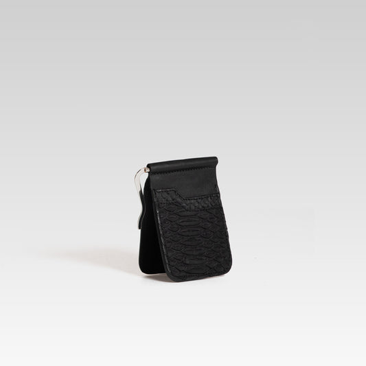 Billetera clip cesar serpiente pithon Genuino Black.