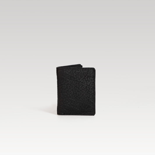 Bifold Piel cuello de toro negro
