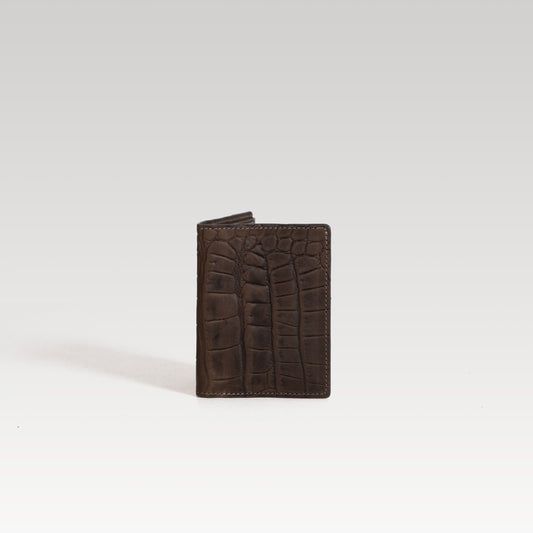 Bifold grabado de cocodrilo gris