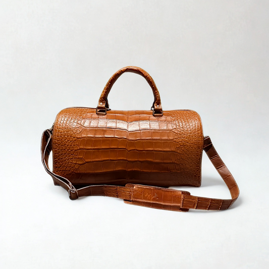 Travel Bag B0012 – Piel de American Alligator Genuina Whisky
