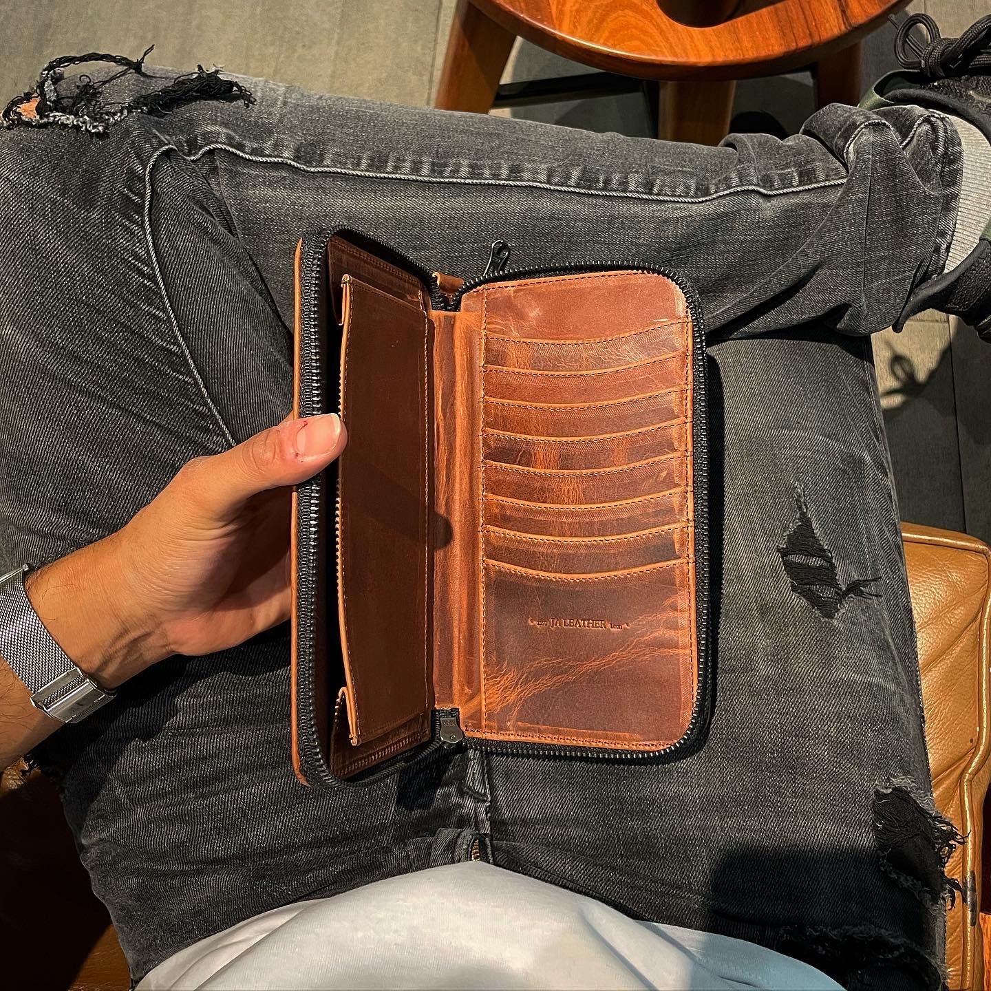 Cartera/Neceser Large Walker cafe Umber