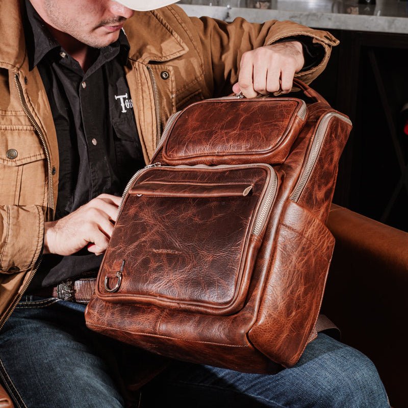 Backpack Fernando cafe caramell - JA LEATHER