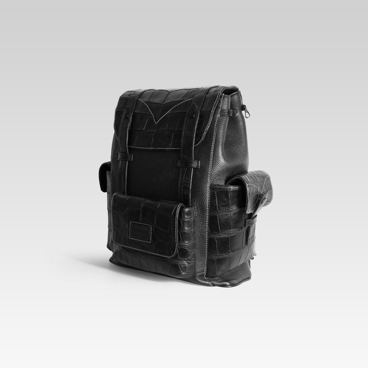 Backpack Travel Cocodrilo negra - JA LEATHER