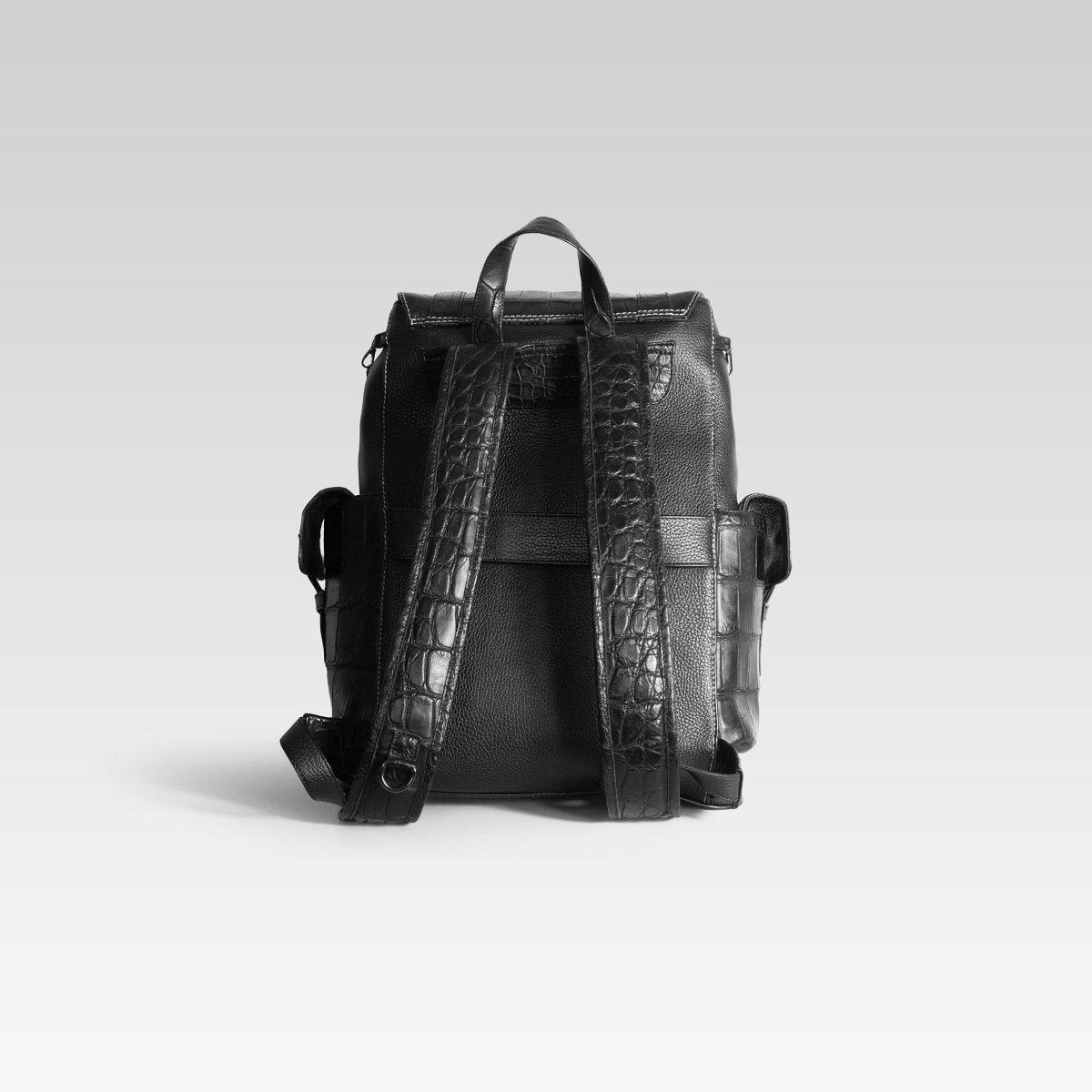 Backpack Travel Cocodrilo negra - JA LEATHER
