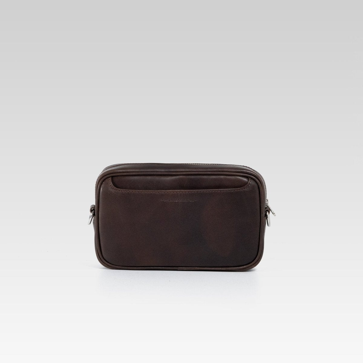 Bandolera de piel para hombre Alberto cuello de toro cafe - JA LEATHER