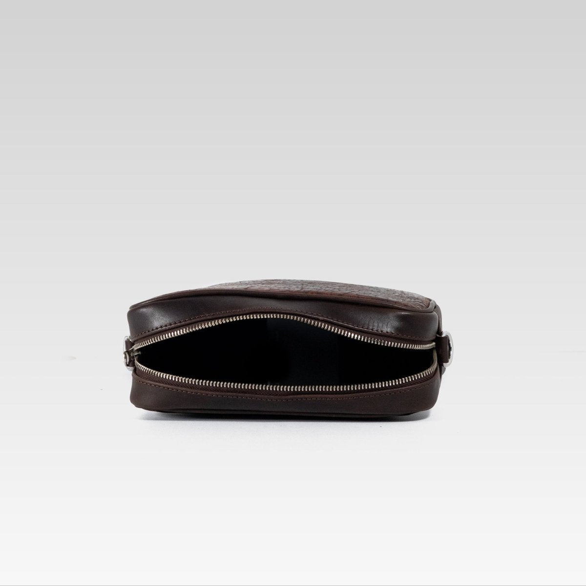 Bandolera de piel para hombre Alberto cuello de toro cafe - JA LEATHER