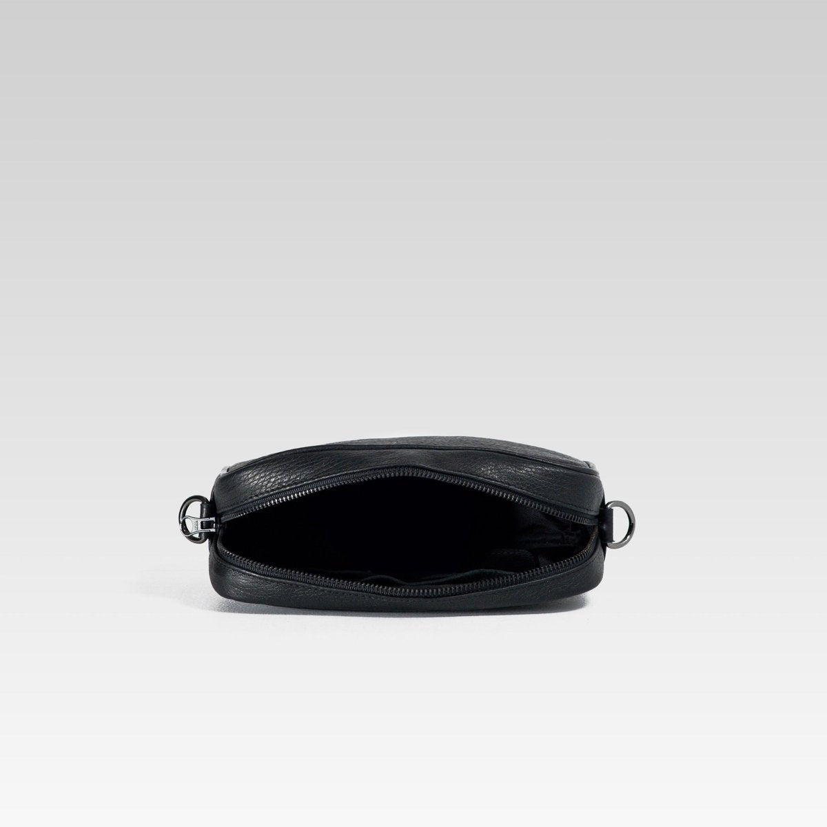 Bandolera de piel para hombre Alberto cuello de toro negro - JA LEATHER