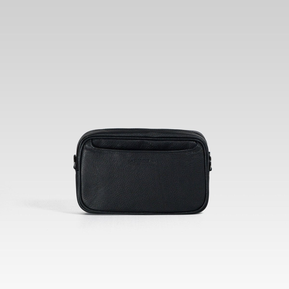 Bandolera de piel para hombre Alberto cuello de toro negro - JA LEATHER